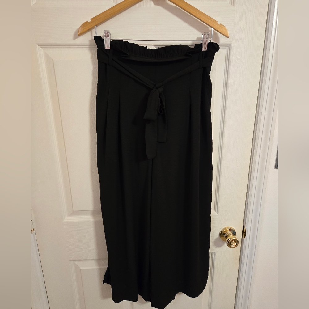 Skies Are Blue Black Pants Wide Leg Cropped Size Small